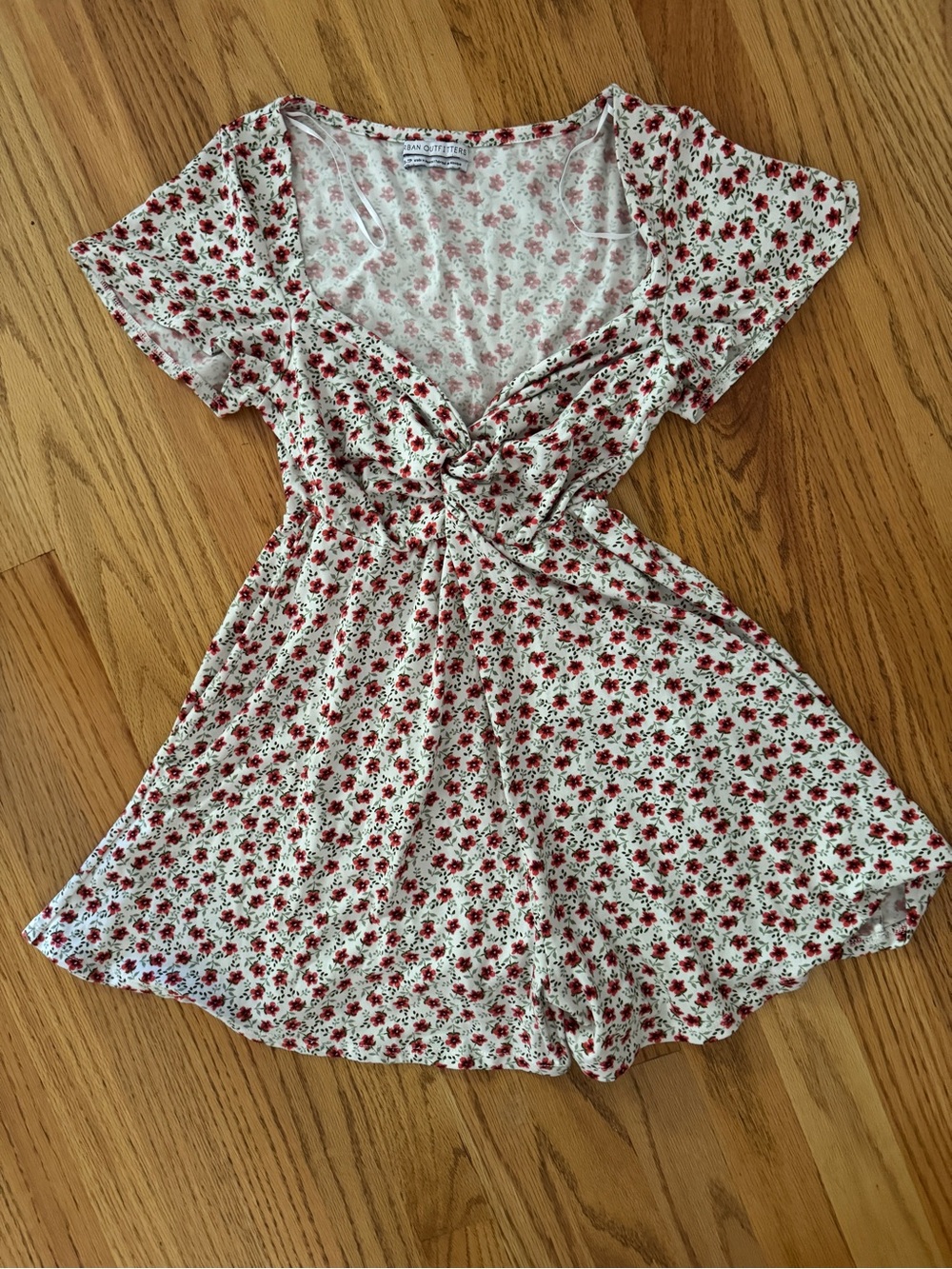 Red and White Floral Urban Outfitters Romper